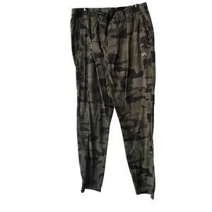 RVCA Camo Cargo Jogger Pants Mens XXL Green Black Grunge Drawstring Zip Pockets